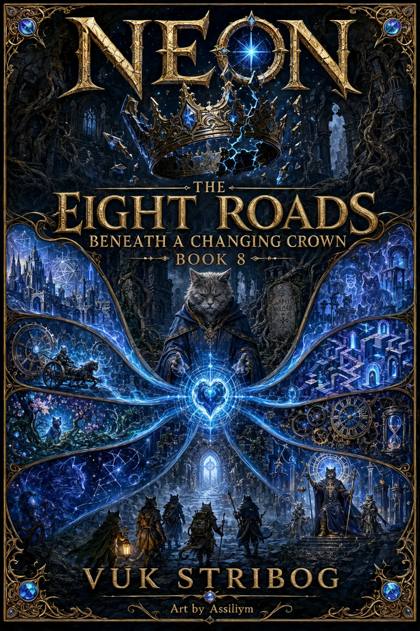 Keep the existing Book 18 cover artwork exactly the same. Change only the printed book number on the cover from 18 to 8. Preserve all other artwork, text, colors, composition, and design details.